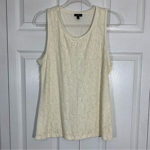 TALBOTS cream lace sleeveless top MEDIUM